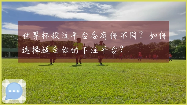 世界杯投注平台各有何不同？如何选择适合你的下注平台？